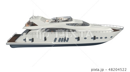 Yacht isolated on white background 3D illustration 48204522