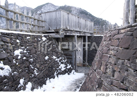 荒砥城 復元された二の郭の門 荒砥城 復元された二の郭の門 48206002