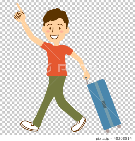 Summer vacation Adult male suitcase Full body Summer vacation Adult male suitcase Full body 48208814
