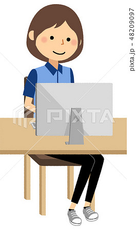 女性店員 PC 女性店員 PC 48209097