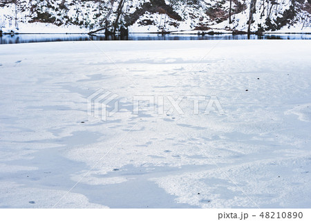 栗駒山三迫川水系河原の雪原 48210890
