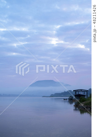 Morning view along the Mekong River. Morning view along the Mekong River. 48211426