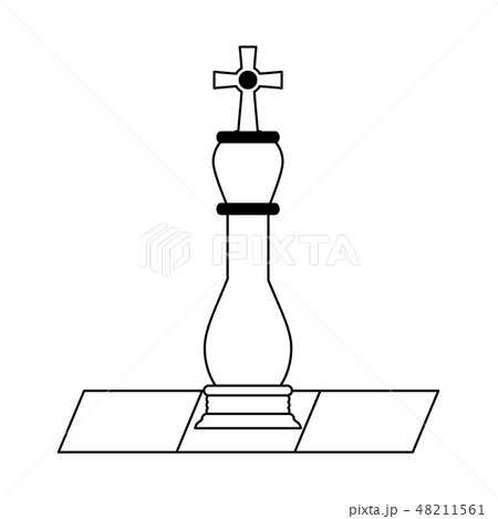 Chess piece on game in black and white Chess piece on game in black and white 48211561