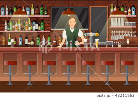 Interior of pub, cafe or bar. 48211962