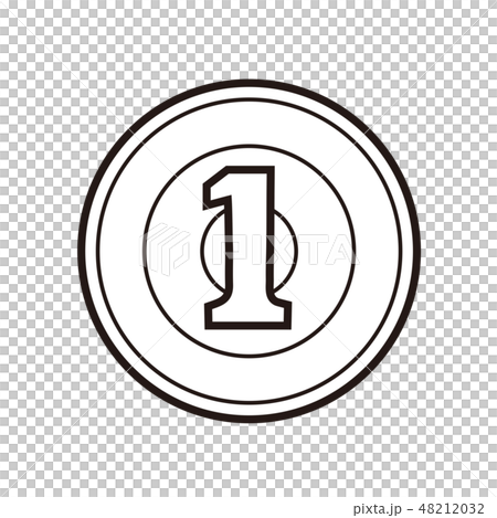 日本のお金 Japan's money 1円玉 ぬりえ 48212032