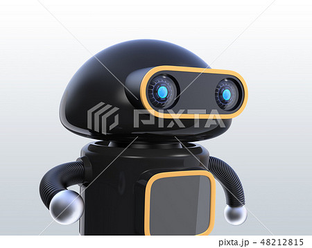 モニターが付いている黒色のロボットが身を構えるイメージ 48212815