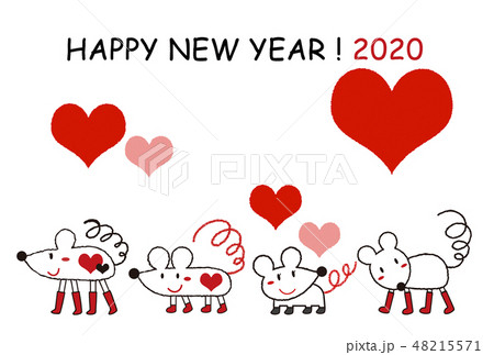 年賀状 子年 テンプレート イラストのイラスト素材