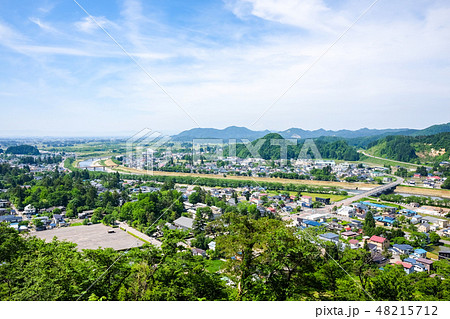 角館 古城山公園からの眺めの写真素材 角館 古城山公園からの眺めの写真素材