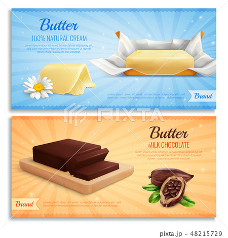 Butter Advertising Realistic Banners 48215729
