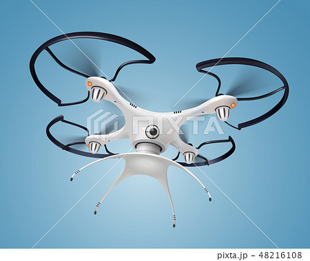 Drone With Camera Realistic Composition 48216108