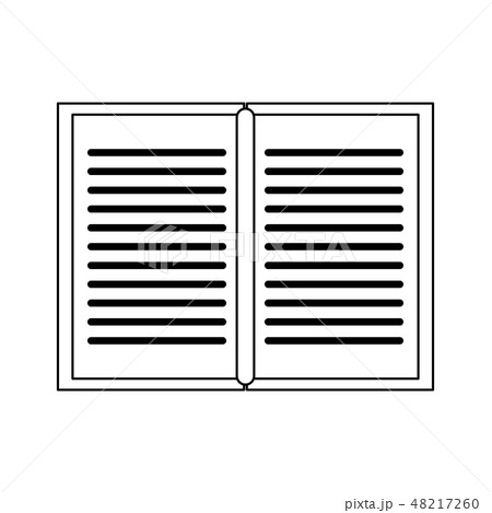 book open symbol isolated black and white 48217260