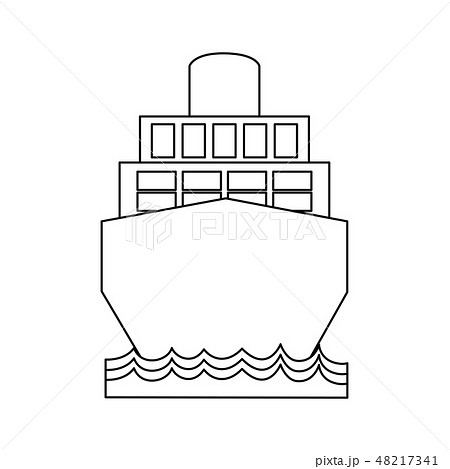 freighter ship with container in the sea black and white freighter ship with container in the sea black and white 48217341