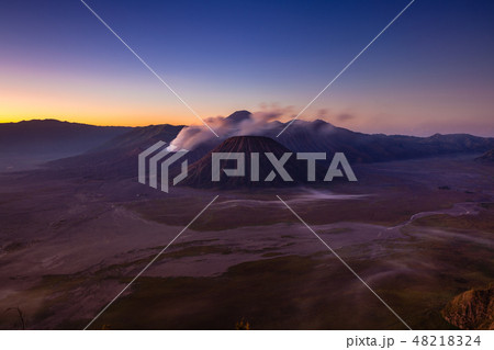 Bromo volcano at sunrise, Java, Indonesia Bromo volcano at sunrise, Java, Indonesia 48218324