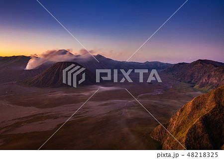 Bromo volcano at sunrise, Java, Indonesia Bromo volcano at sunrise, Java, Indonesia 48218325