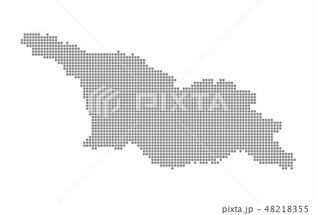 Pixel map. Vector dotted map. Pixel map. Vector dotted map. 48218355