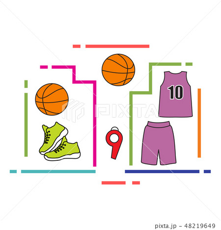 Sports uniform and equipment for basketball Sports uniform and equipment for basketball 48219649