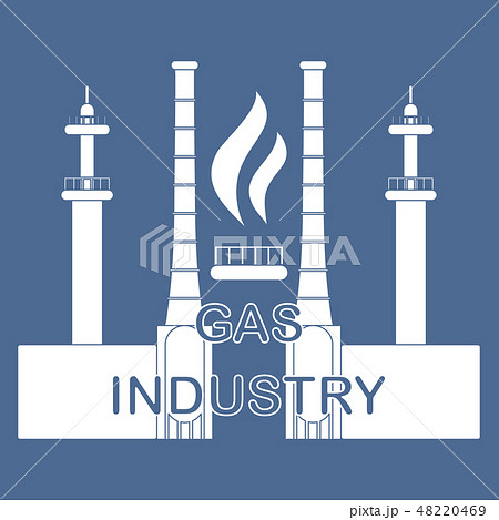 Gas processing plantGas burner with flame. 48220469