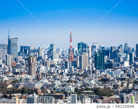 東京タワーと都市風景 東京タワーと都市風景 48220696
