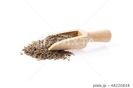 Cumin seeds on white background Cumin seeds on white background 48220838
