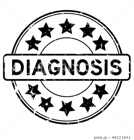 Grunge black diagnosis word round rubber stamp 48221641