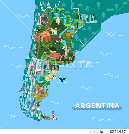 Landmarks or sightseeing places on Argentina map Landmarks or sightseeing places on Argentina map 48221937