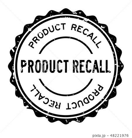 Grunge black product recall round rubber stamp Grunge black product recall round rubber stamp 48221976