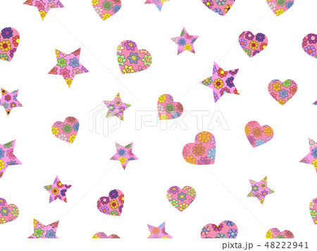 Seamless pattern from stars and hearts.Isolated. 48222941