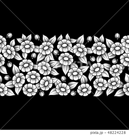 Seamless white full floral brush 48224228