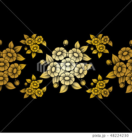 Seamless gold flowers brush Seamless gold flowers brush 48224230