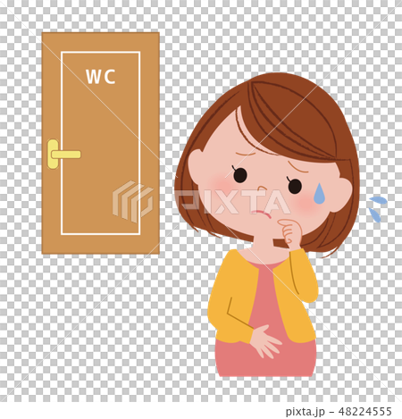 便秘の妊婦さんのイラスト素材