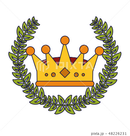King crown with wreath leaves 48226231