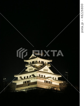ライトアップされた河原城 天空の城 ライトアップされた河原城 天空の城 48226800