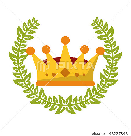 King crown with wreath leaves 48227348