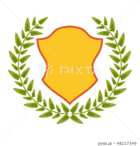 Badge emblem with wreath leaves 48227349