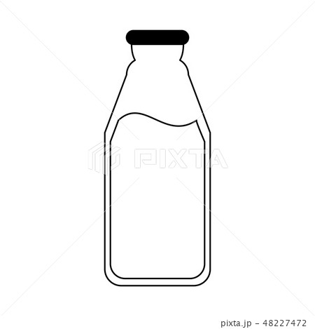 milk bottle symbol black and white 48227472