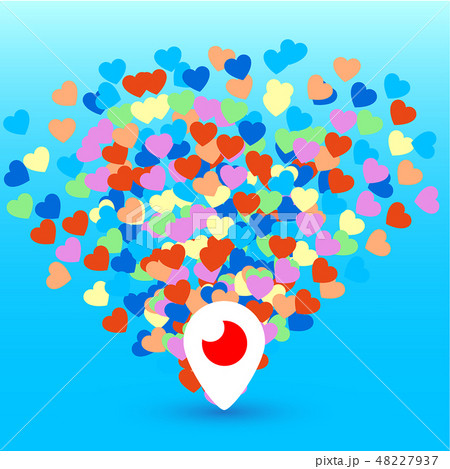 Mahachkala, Russia - October 2, 2016.  Periscope app for video chat logo with hearts vecto 48227937