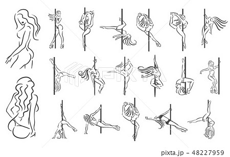 Vector illustration concept of striptease girl. Icon on white background 48227959