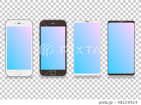 黑白智能手機框架框架背景透明度傳染媒介白色後面 在屏幕上的五顏六色的漸進拷貝空間材料 插圖素材 圖庫