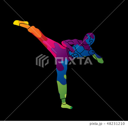 Kung fu, Karate kick graphic vector Kung fu, Karate kick graphic vector 48231210