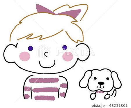 女の子といぬ(ピンク) 女の子といぬ(ピンク) 48231301