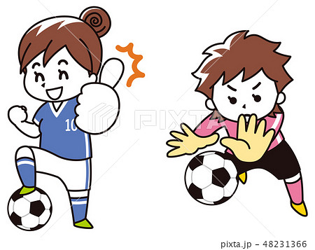 ã‚µãƒƒã‚«ãƒ¼é¸æ‰‹ã®å¥³æ€§ã®ã‚¤ãƒ©ã‚¹ãƒˆç´ æ 48231366 Pixta