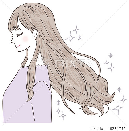 髪 ヘアケア きれいのイラスト素材