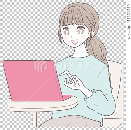 若い女性 パソコン 勉強 若い女性 パソコン 勉強 48231759