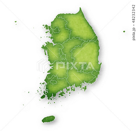 韓国 地図 フレーム アイコン のイラスト素材