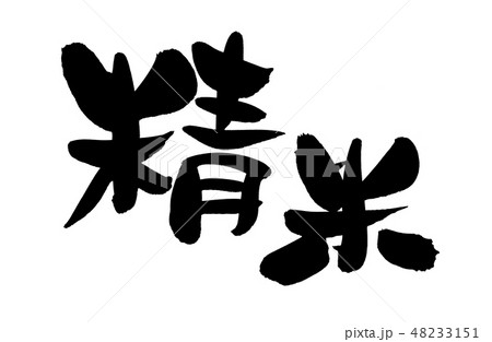 筆文字　精米　精米したて　食べ物　イラスト 48233151