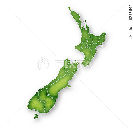 ニュージーランド 地図 フレーム アイコンのイラスト素材