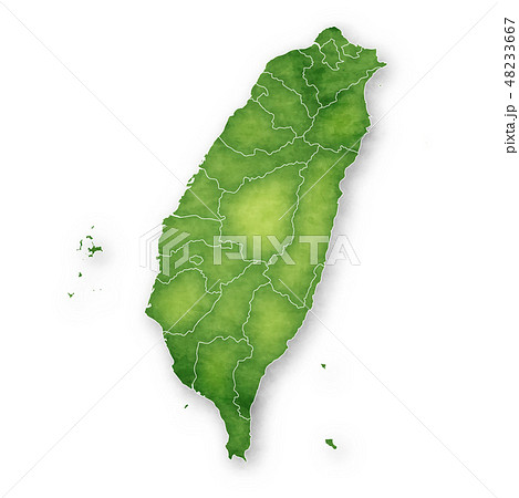 台湾 地図 フレーム アイコン のイラスト素材