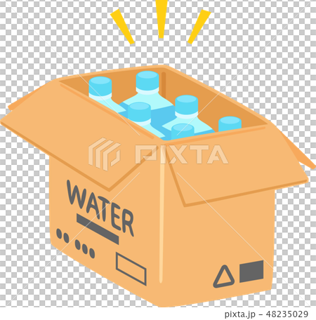 ケース売りのペットボトル飲料のイラスト素材