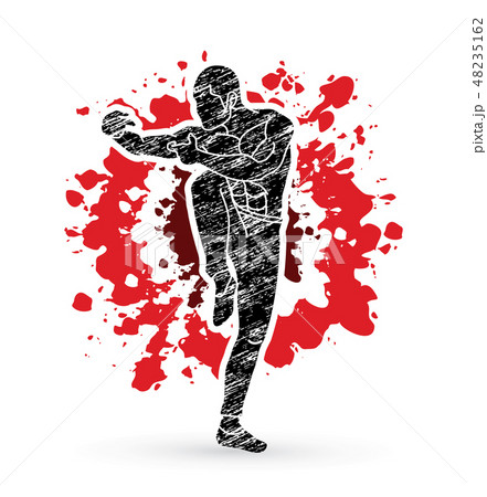 Drunken Kung fu pose graphic vector Drunken Kung fu pose graphic vector 48235162