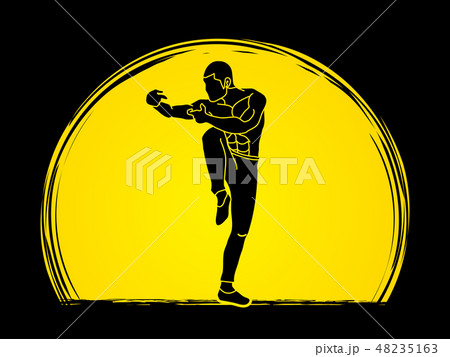 Drunken Kung fu pose graphic vector Drunken Kung fu pose graphic vector 48235163